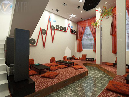 Thiết kế, thi công nội thất, karaoke - thiết kế club nhạc xưa