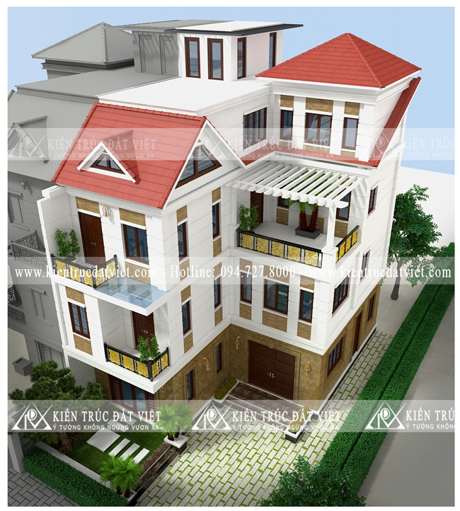 thiết kế biệt thự đẹp khu đô thị thành phố giao lưu
